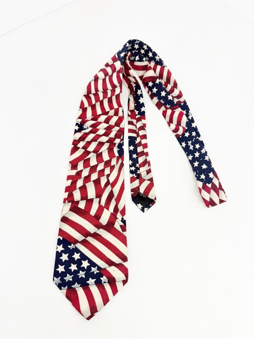 Beans McGee Red Blue White Abstract American Flag Patriotic Neck Tie